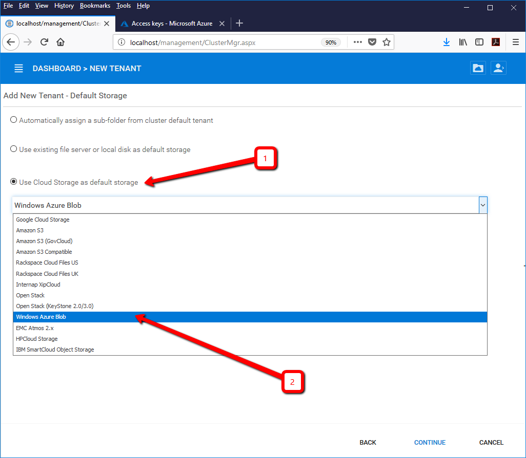 How to Create a Tenant With Azure Blob Storage – Gladinet